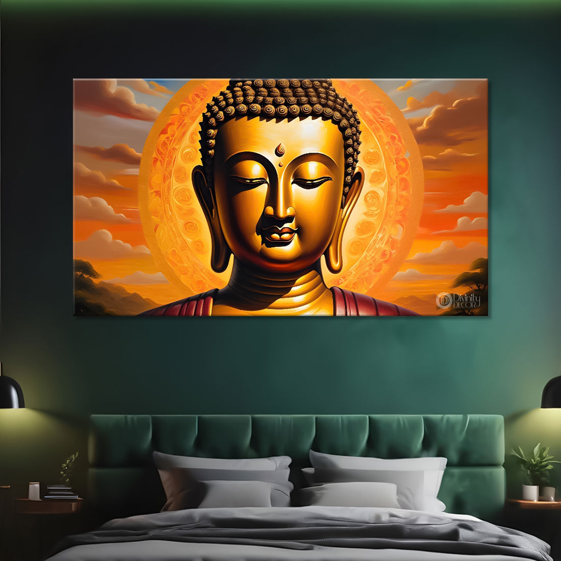 Golden Buddha textured painting Canvas Wall Painting - Buddha-1