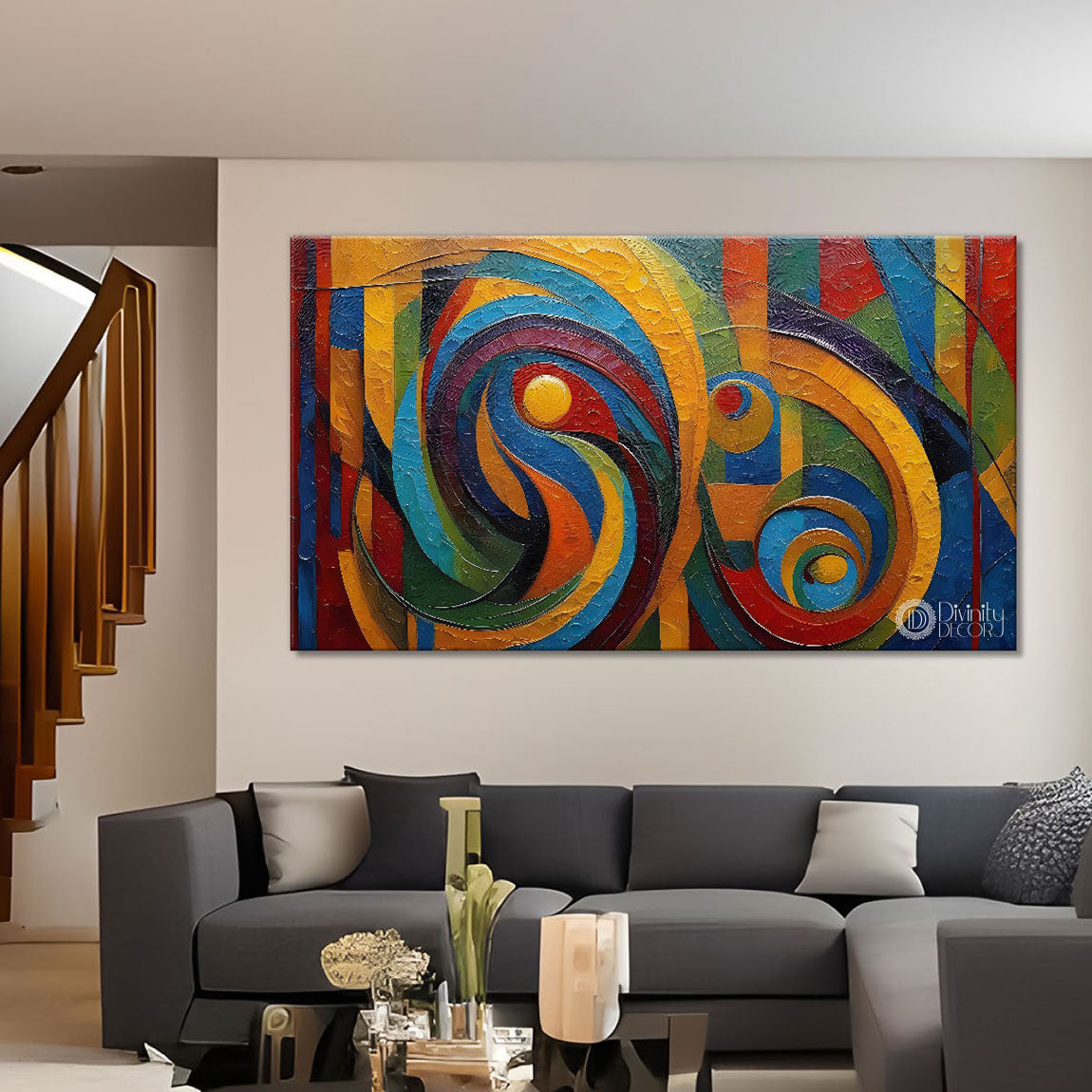 Colorful Textured Modern art Canvas Painting - Design - Modern-L-1