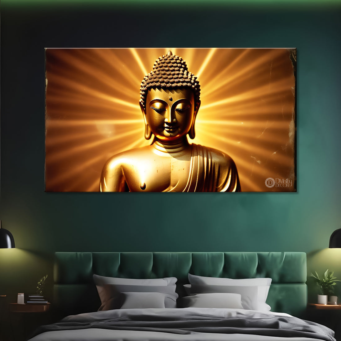 Golden buddha textured painting Canvas Wall Painting - Buddha-3