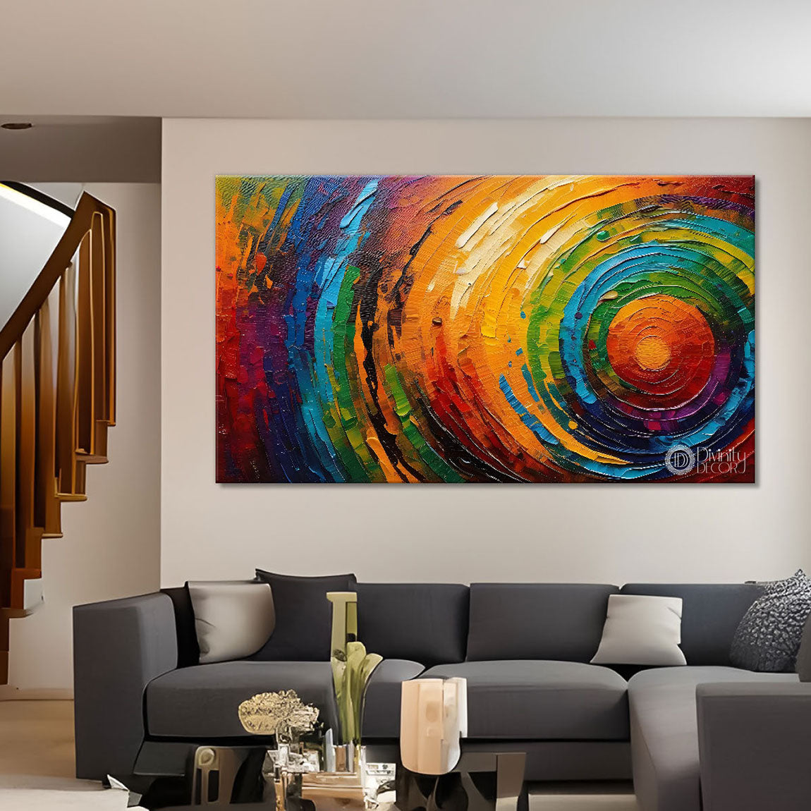 Colorful Textured Modern art Canvas Painting - Design - Modern-L-3