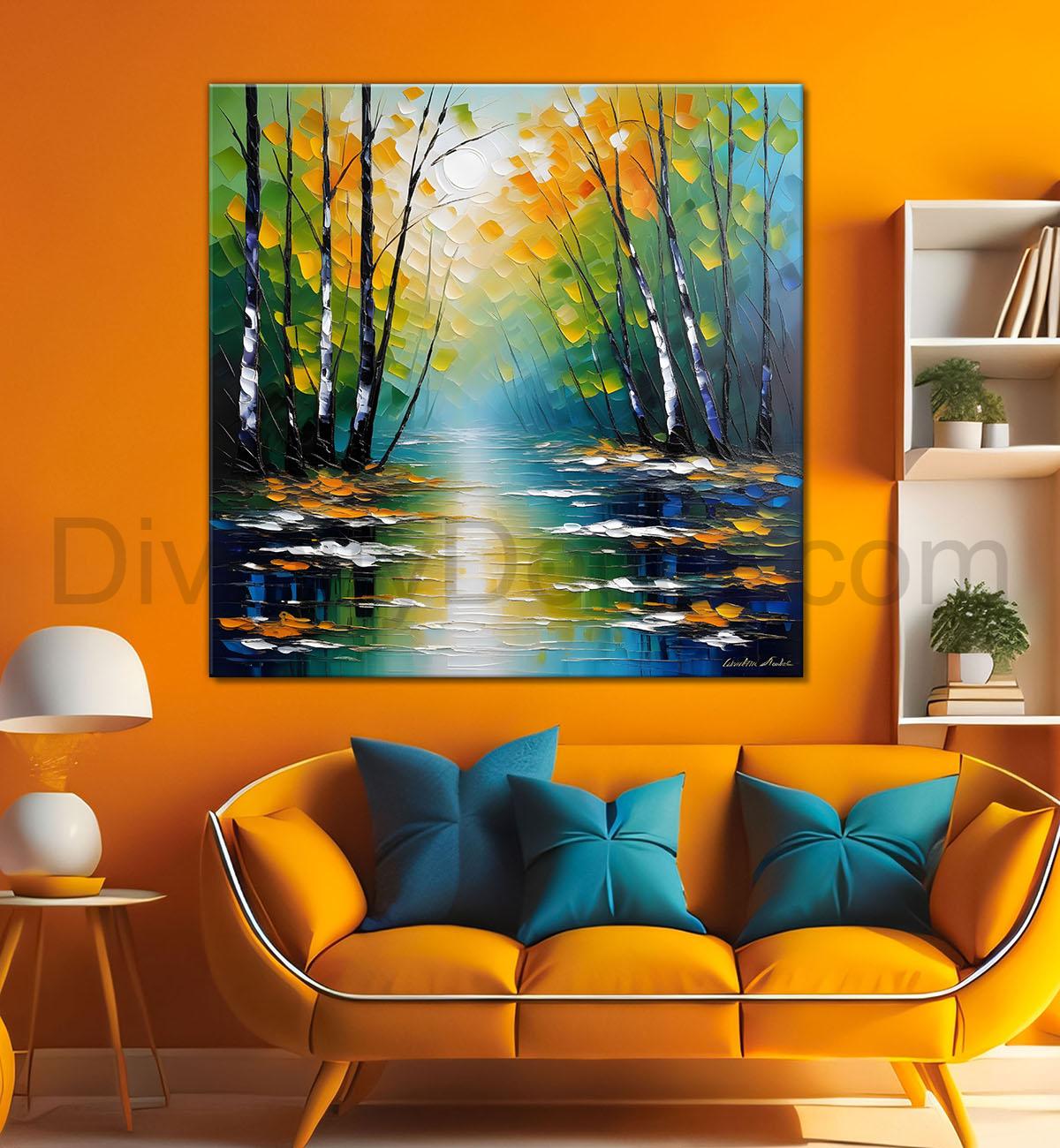 Colourful natural art painting Canvas Painting 24X24 - Nature Art -S-5
