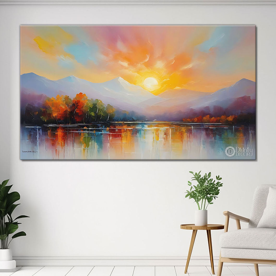Colorful textured water color painting Canvas Painting - Nature Art - 6