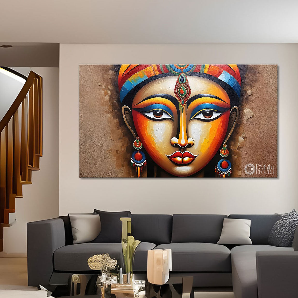 Tribal lady face painting Canvas Painting - Design - Modern-L-11