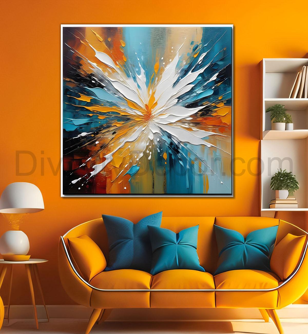 Colourful textured painting Canvas Painting 24X24- Nature Art -S-12