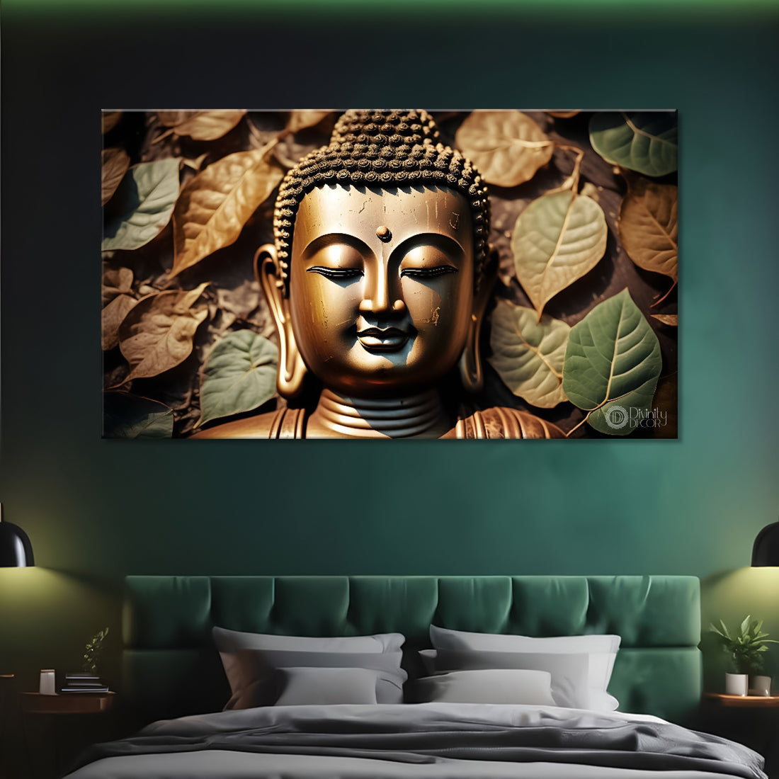 Buddha with stone textured painting Canvas Wall Painting - Buddha-16