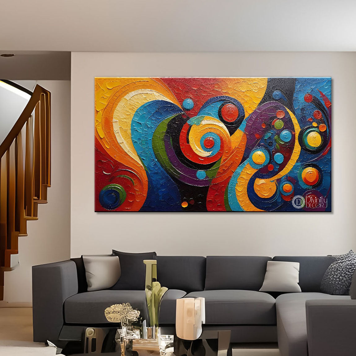 Colorful Textured Modern art Canvas Painting - Design - Modern-L-17