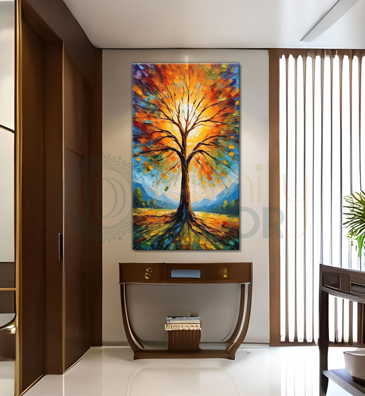 Orange tree with texutred  natural art  Canvas Painting - Nature Art -V-18