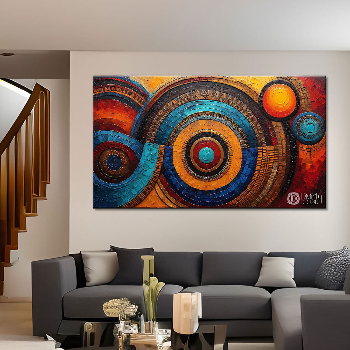 Colorful volute textured art Canvas Painting - Design - Modern-L-19