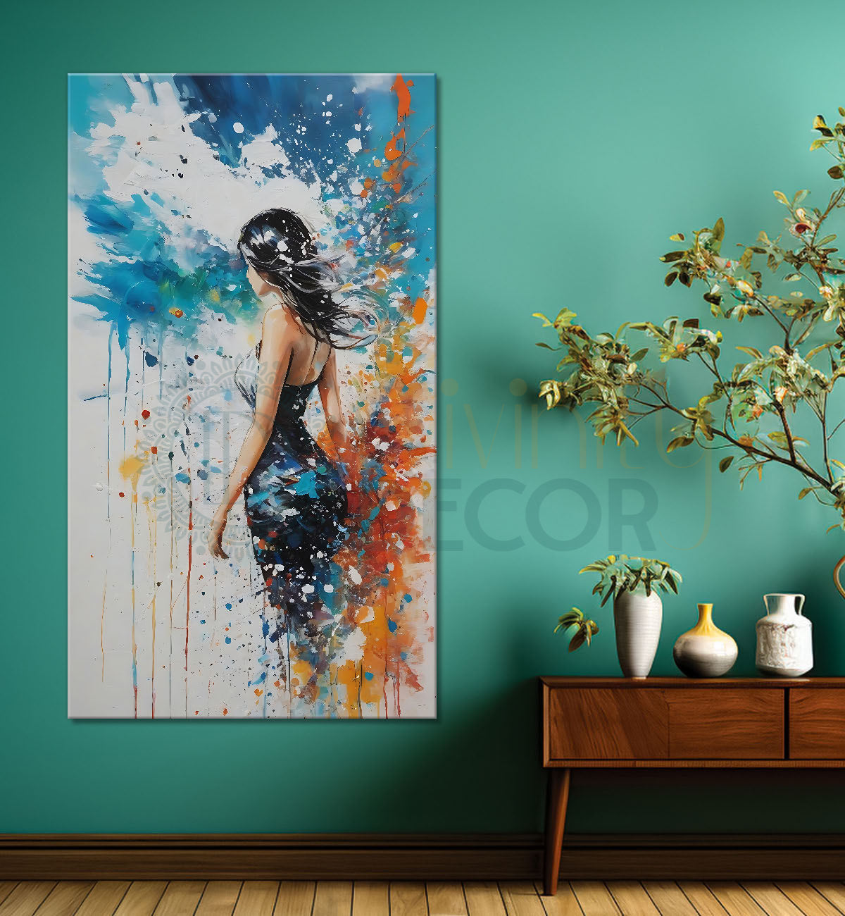 Beautiful lady painting Canvas Painting - Design - Modern-V-1