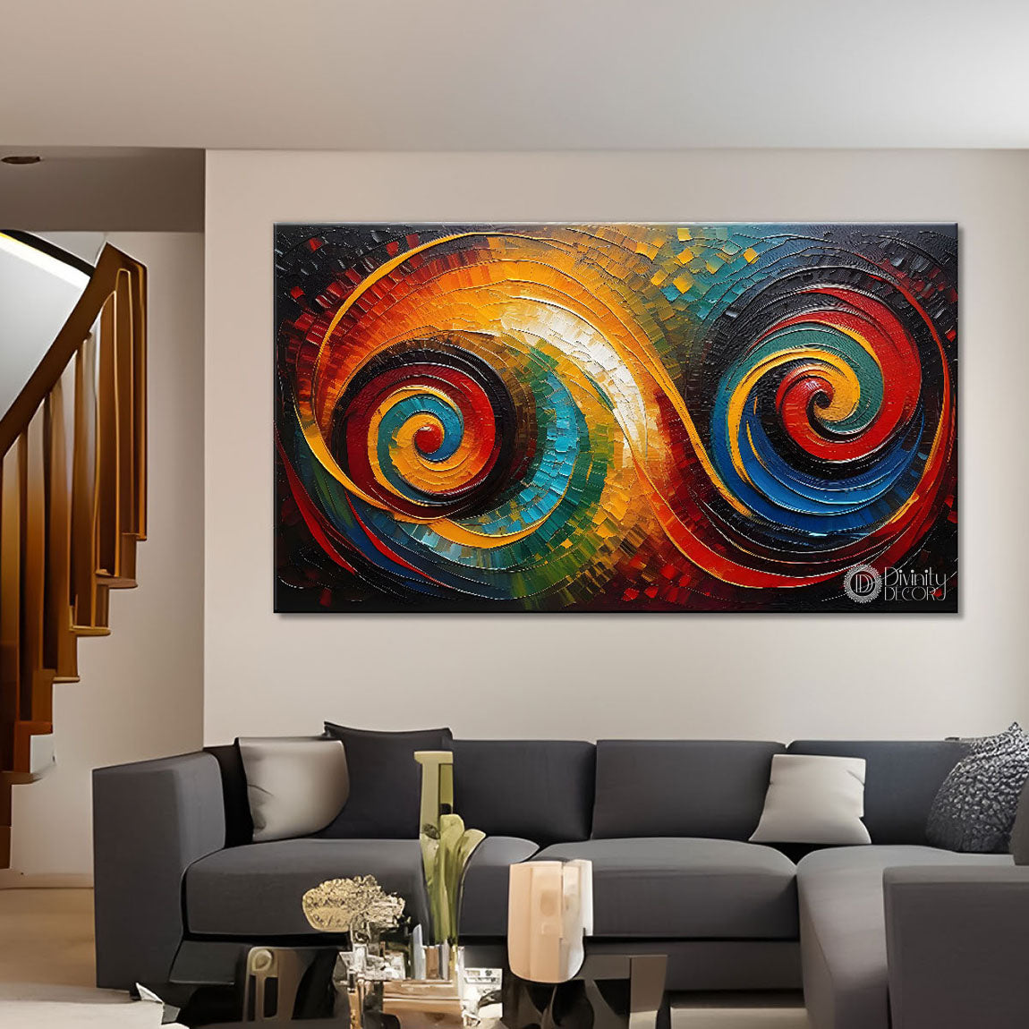 Colorful Textured Modern art Canvas Painting - Design - Modern-L-26