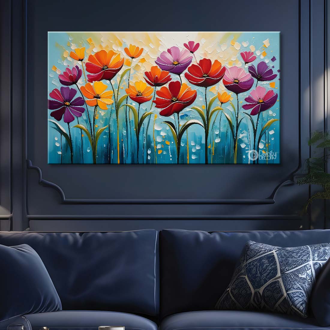 Colorful flowers textured painting- Design - Flower-29