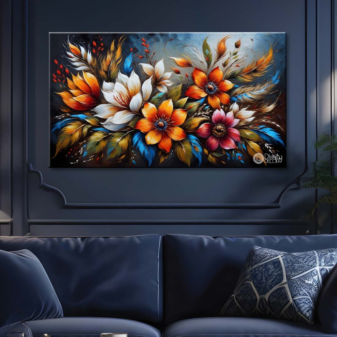 Colorful flowers textured painting- Design - Flower-30
