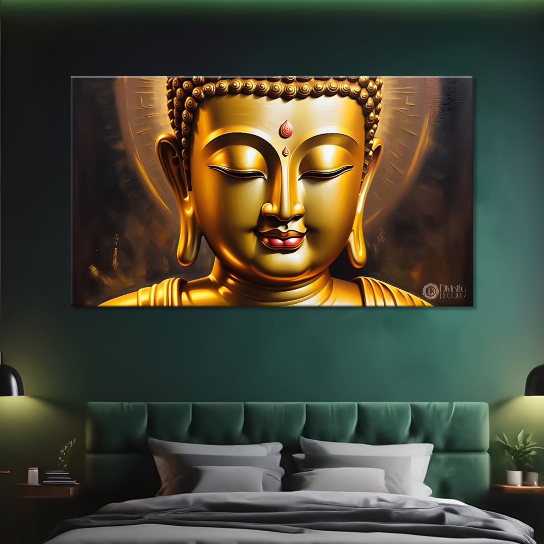 Golden buddha textured painting Canvas Wall Painting - Buddha-37