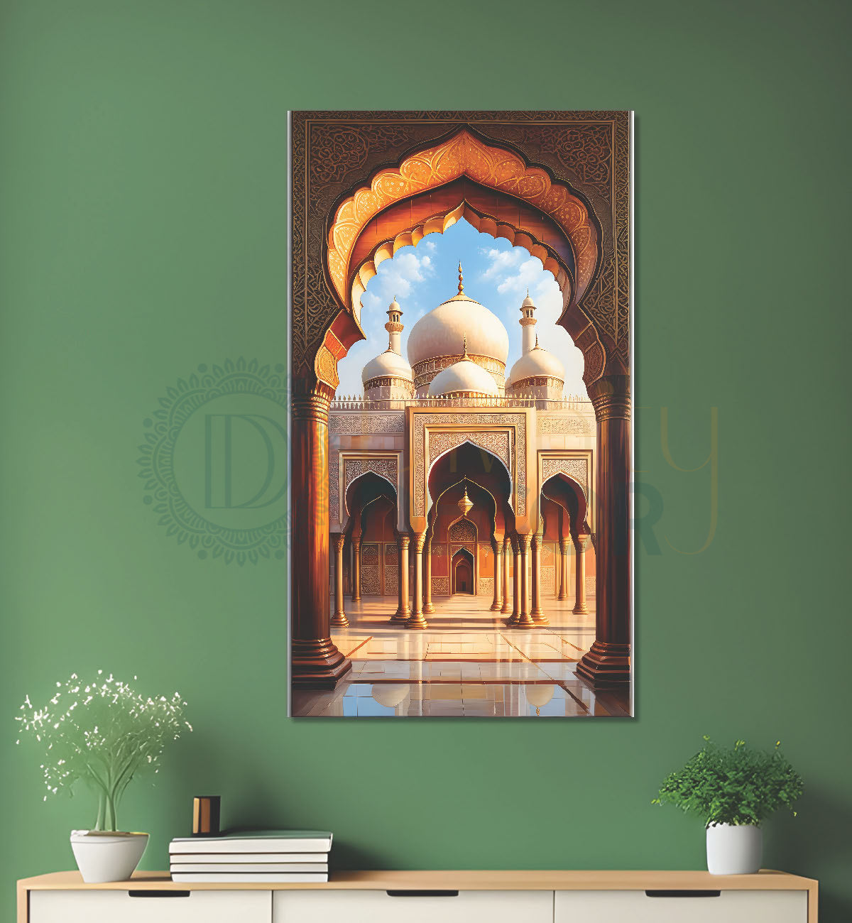 Islamic mosque with bright colours modern art - Islamic paintings-V-3