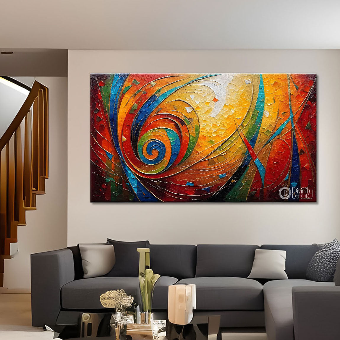Sunset view modern art Canvas Painting - Design - Modern-L-49
