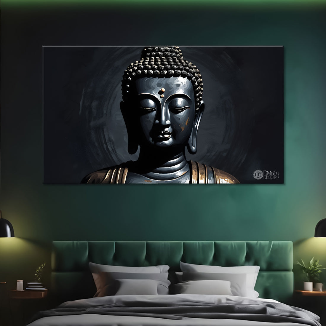 Buddha with black background painting Canvas Wall Painting - Buddha-54