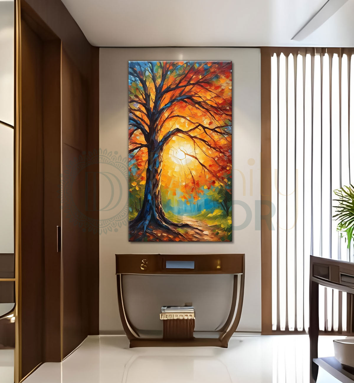 Orange tree textured painting Canvas Painting - Nature Art -V-56