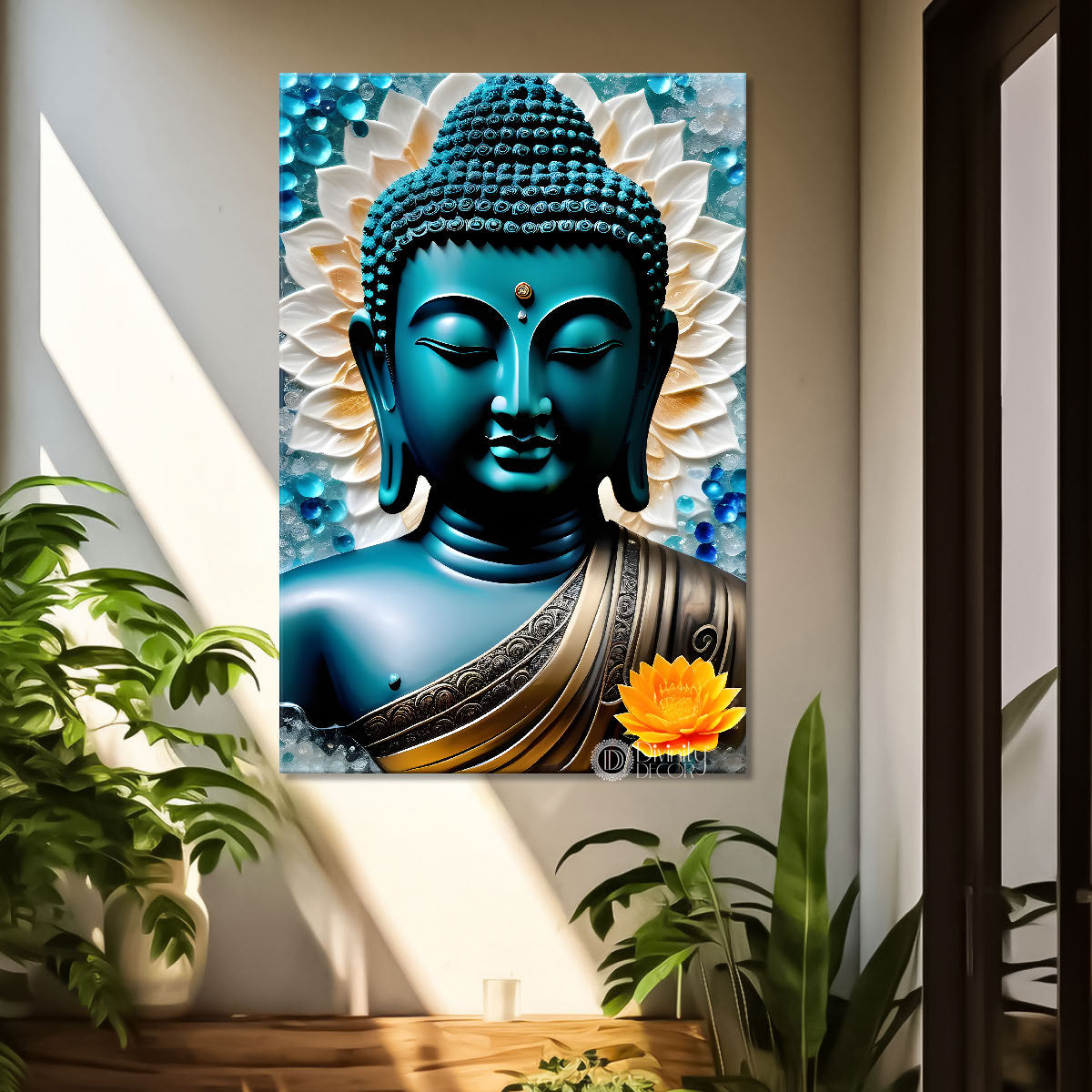 Blue buddha with white background  - Buddha-V-60