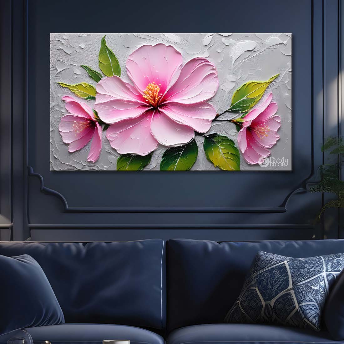 Pink flower with light painting- Design - Flower-63