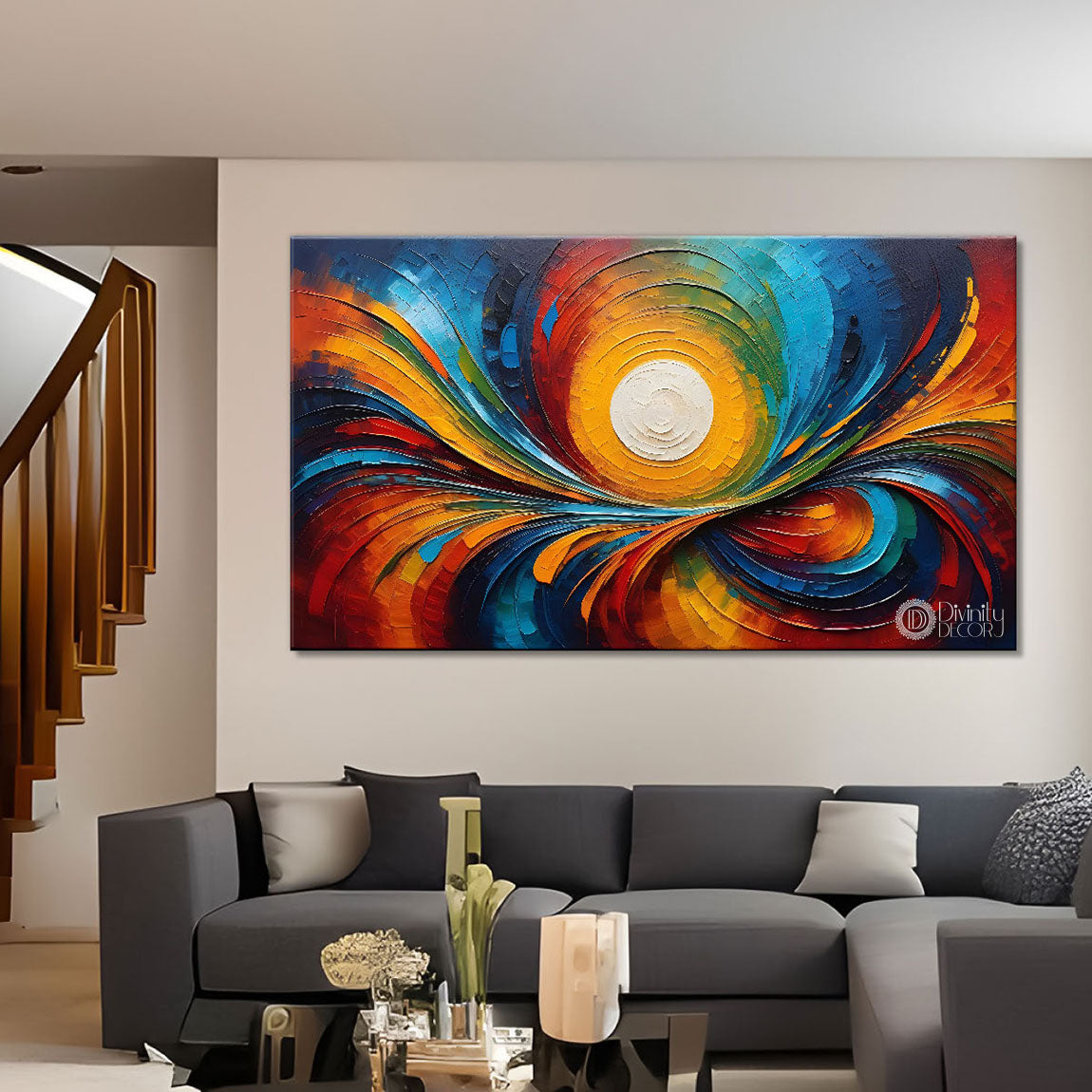 motion textured modern art Canvas Painting - Design - Modern-L-77