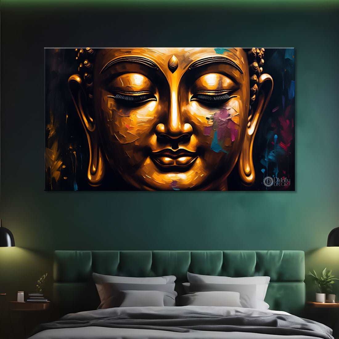Golden buddha textured painting Canvas Wall Painting - Buddha-78