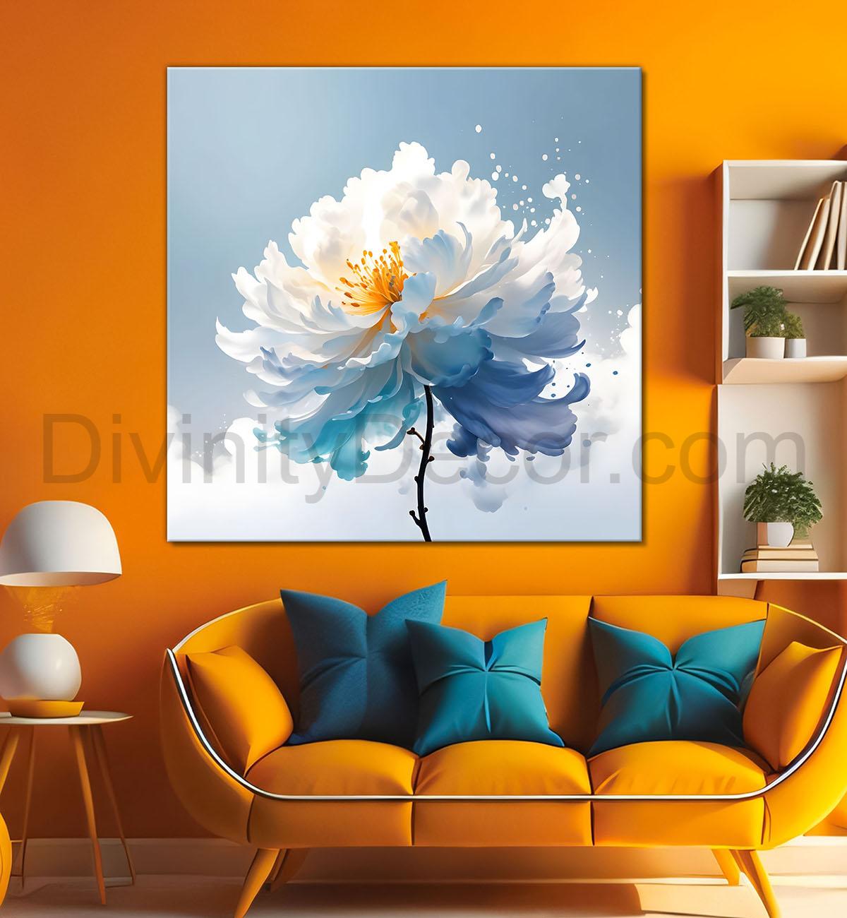 White tree in water colour painting  24X24  - Nature Art -S-94