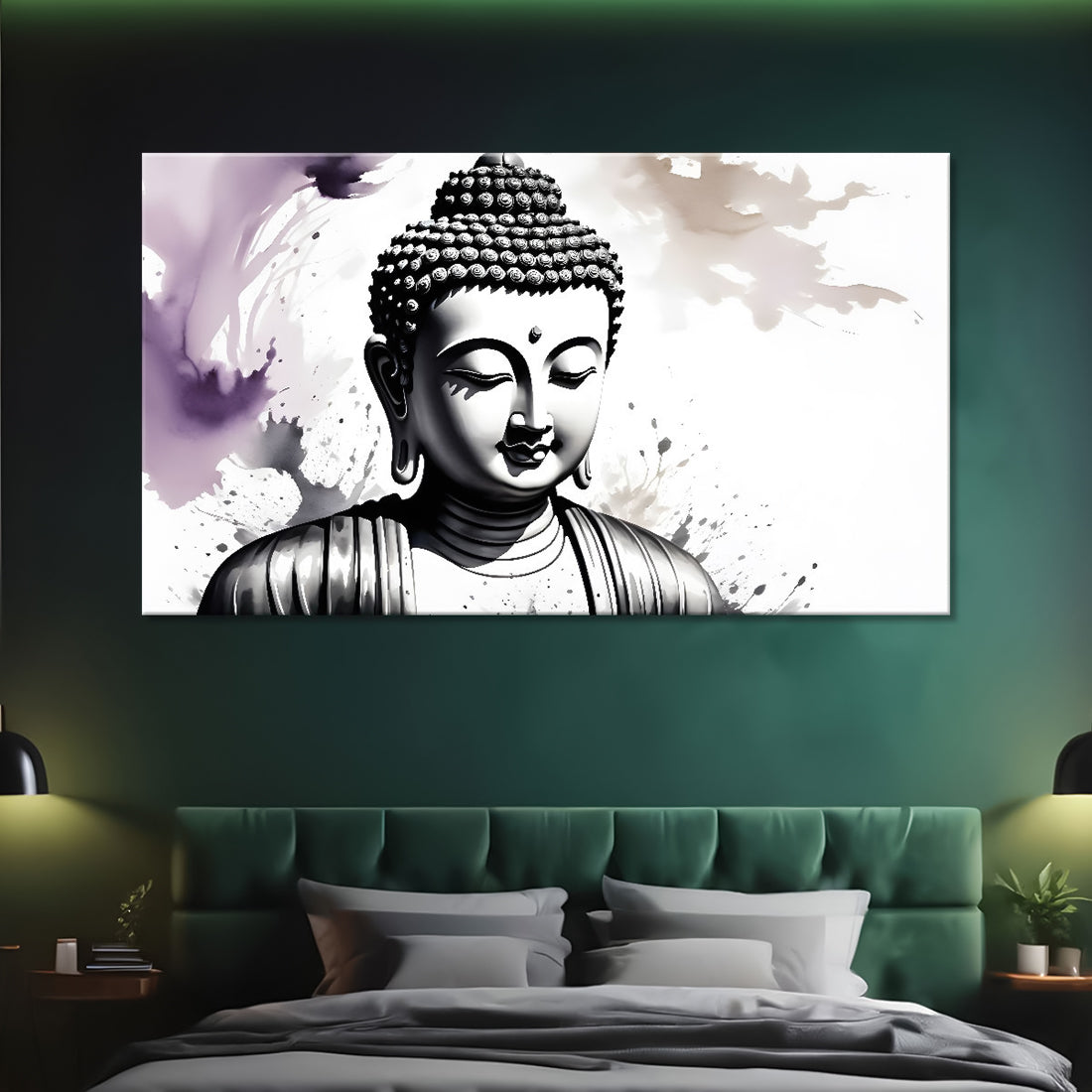 Black and white buddha textured painting Canvas Wall Painting - Buddha-98
