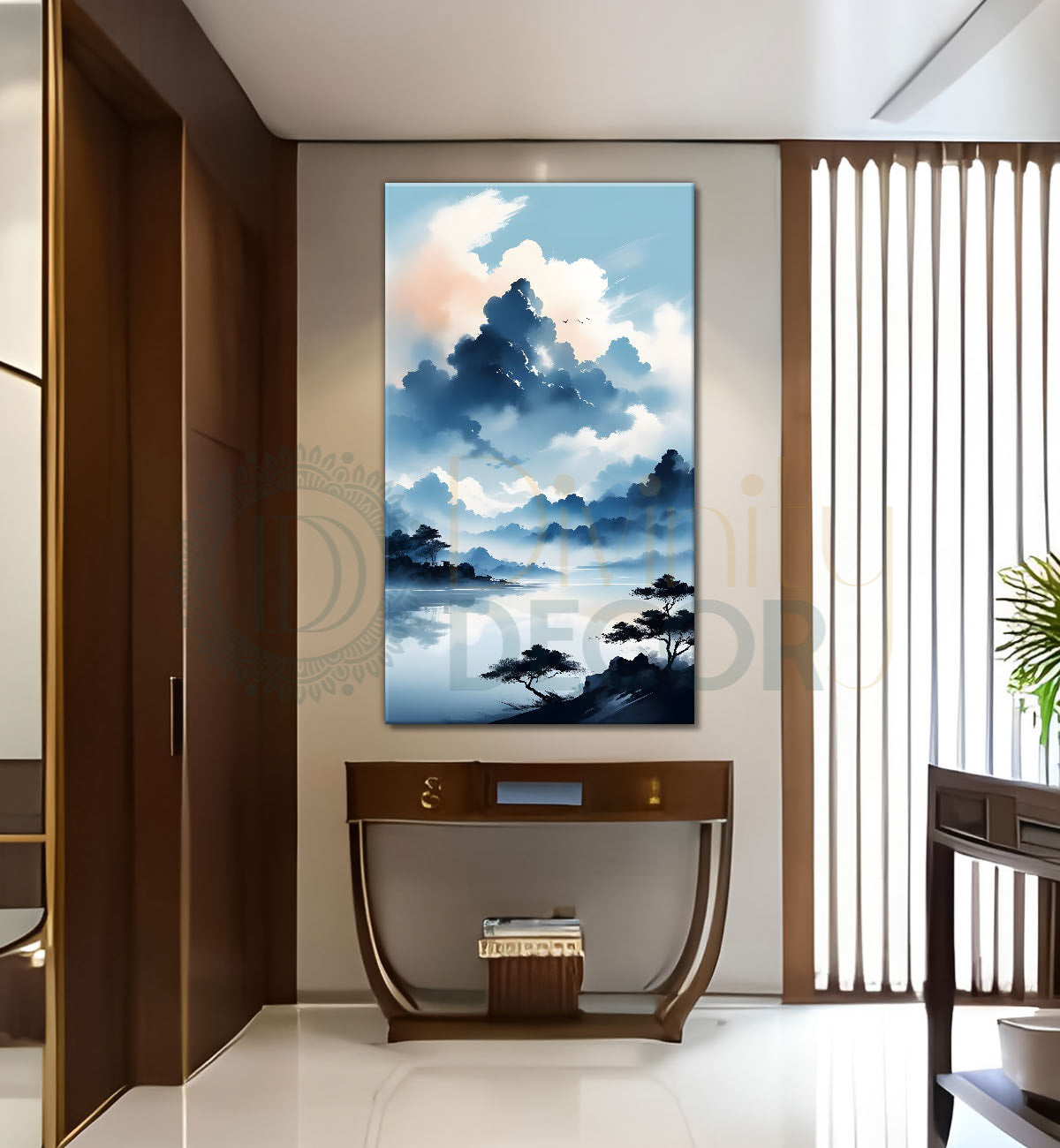 Mountains in clouds textured natural art Canvas Painting - Nature Art -V-98