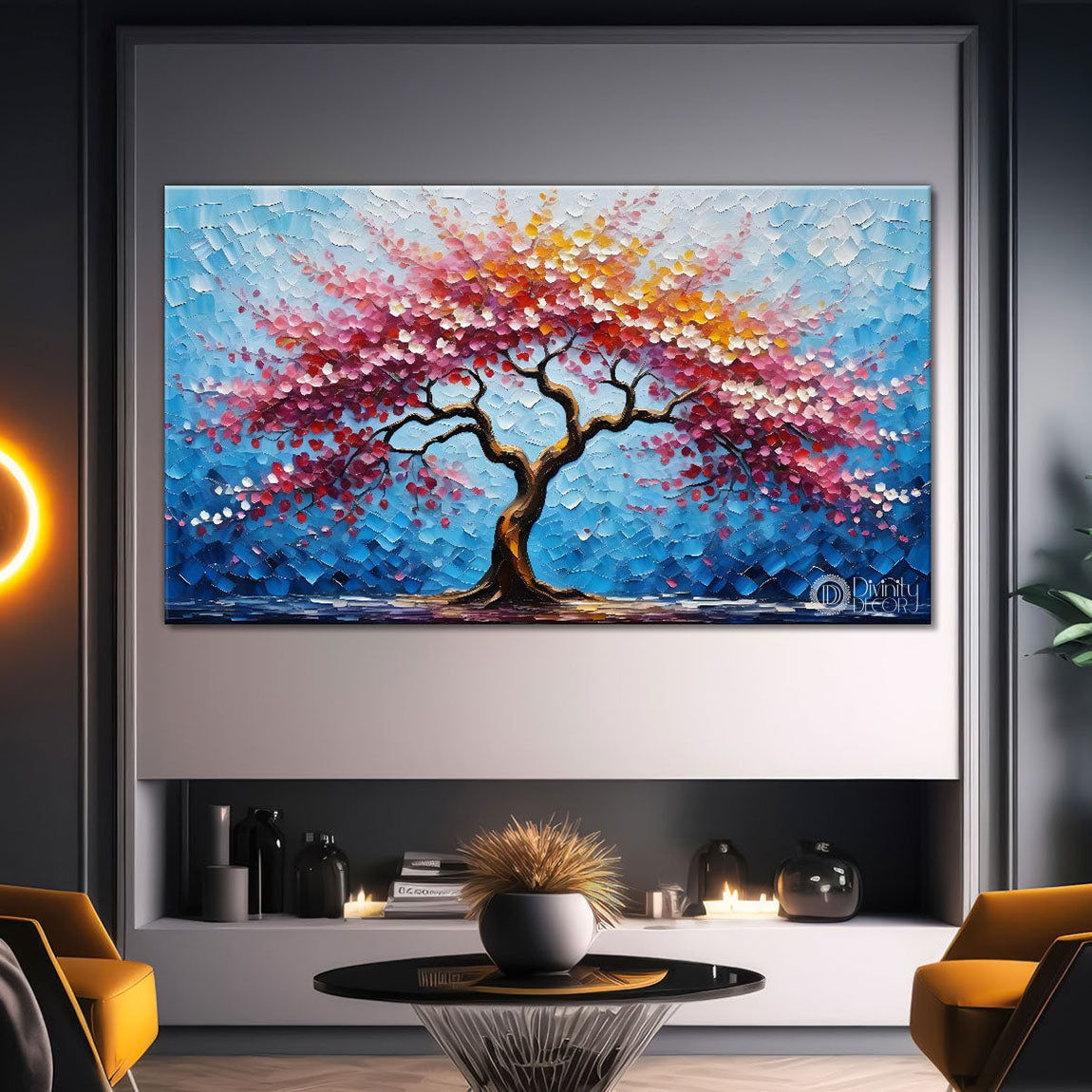Spring tree in textured modern art - Design - Tree-103