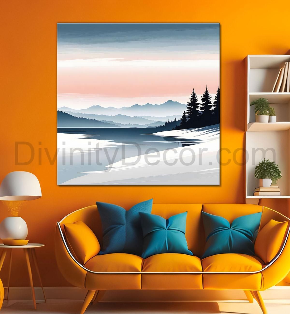 Beach with sea water colour painting - Nature Art -S-104