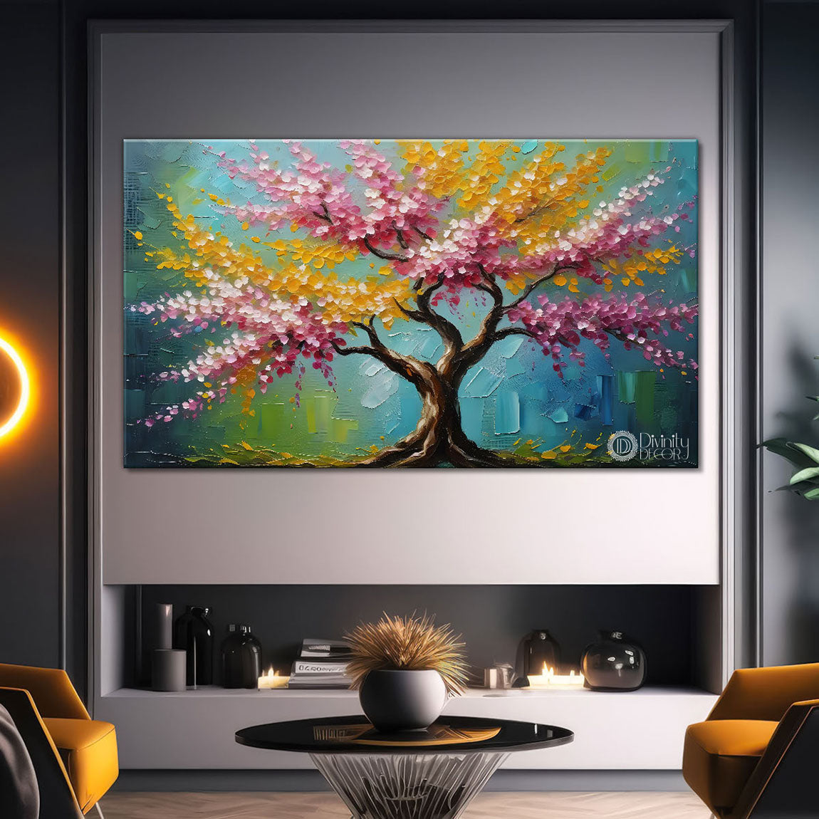 Spring tree in textured modern art - Design - Tree-104