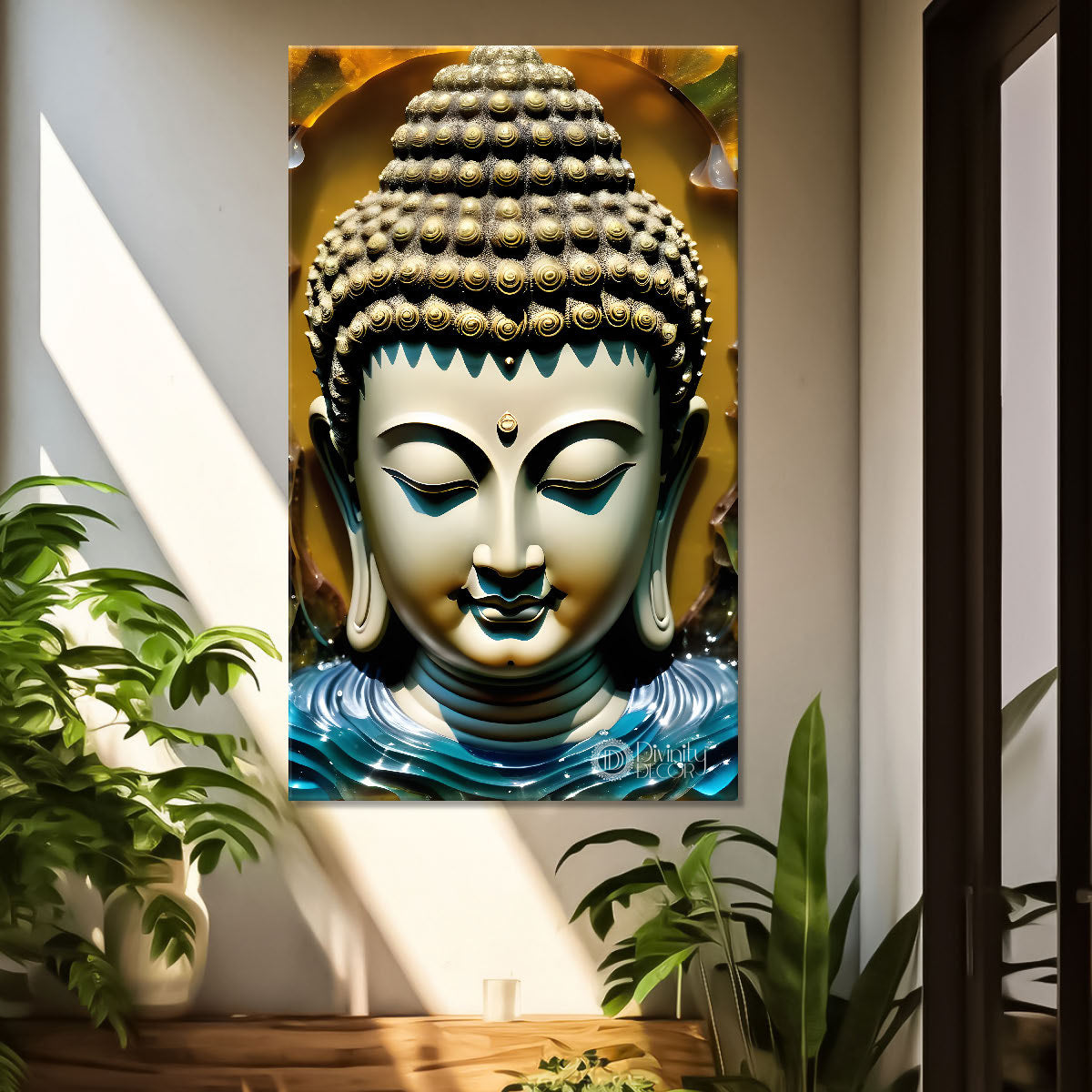 White textured buddha face  - Buddha-V-112