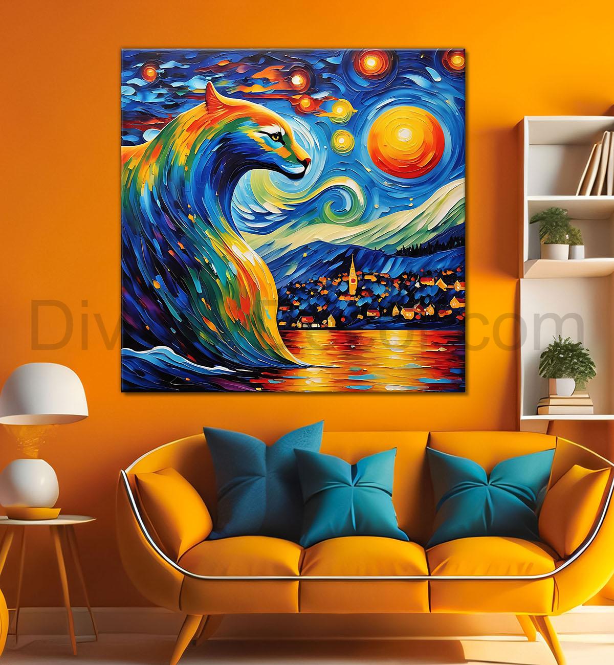 Colourful textured painting   - Nature Art -S-114