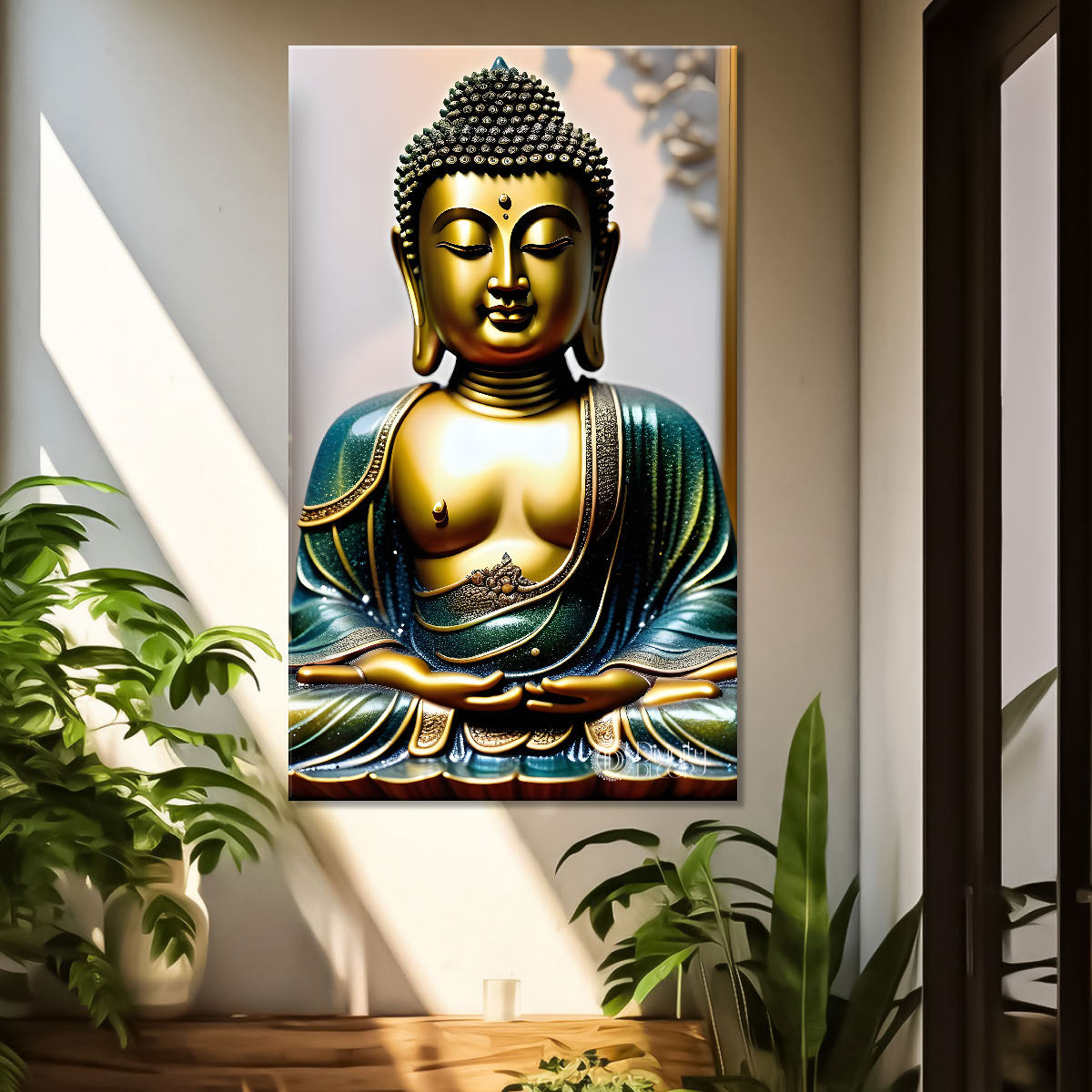 Golden buddha with light background  - Buddha-V-123