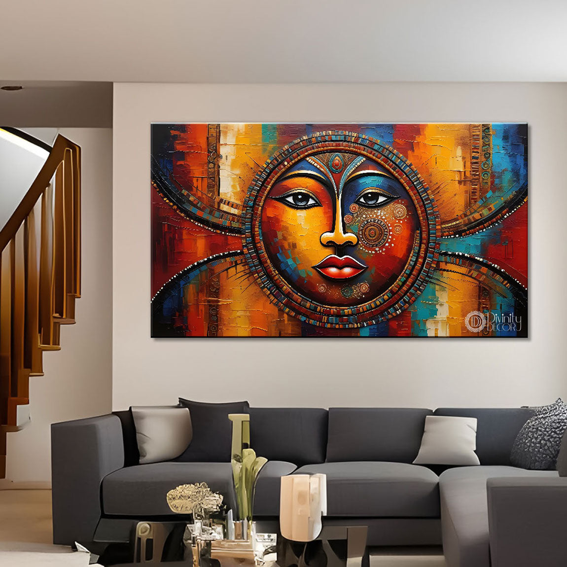 Beautiful waves textured art Canvas Painting - Design - Modern-L-124