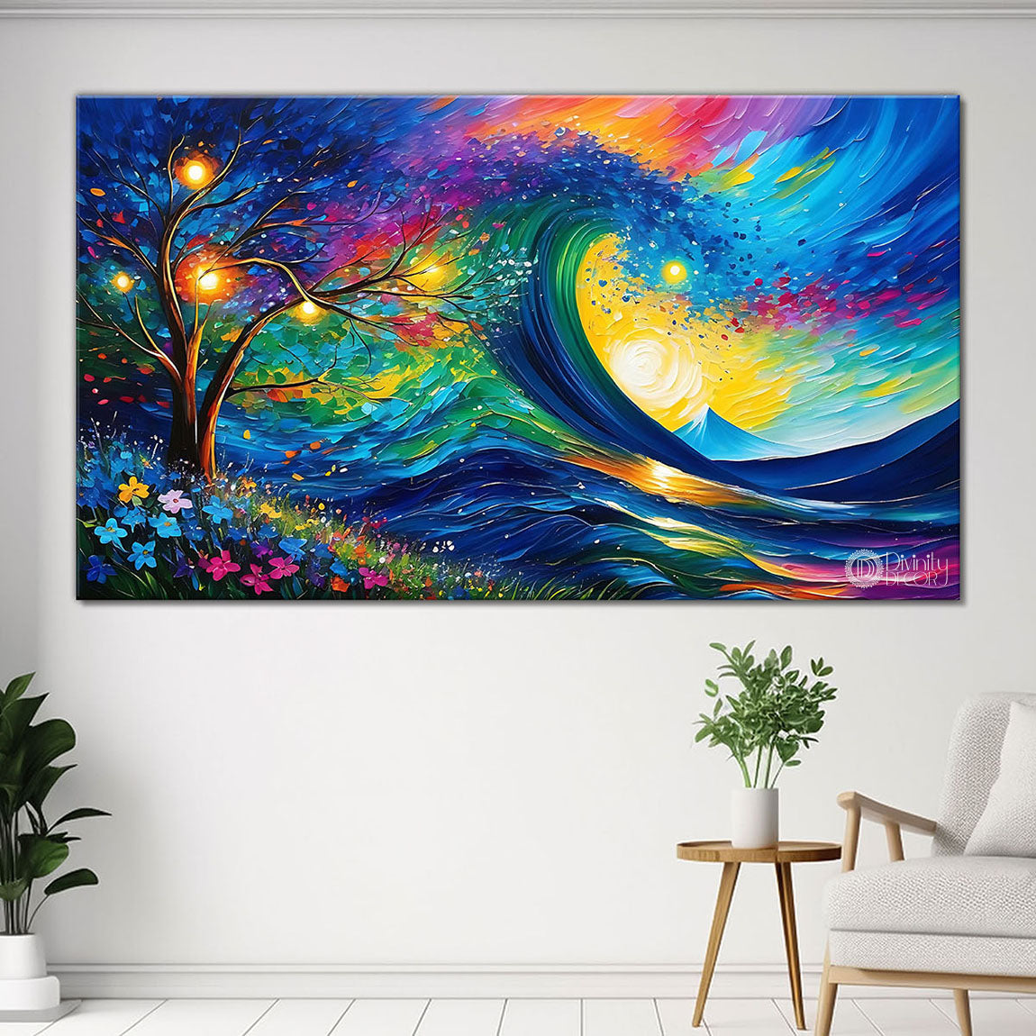 Colorful mountains in textured scenery art Canvas Painting - Nature Art -125