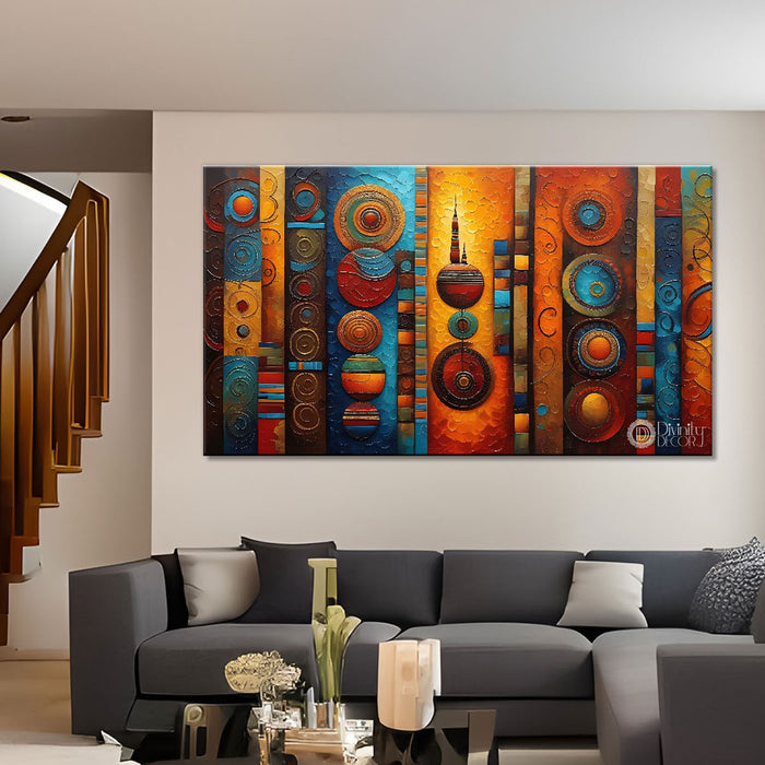 Tribal colorful modern art Canvas Painting - Design - Modern-L-145
