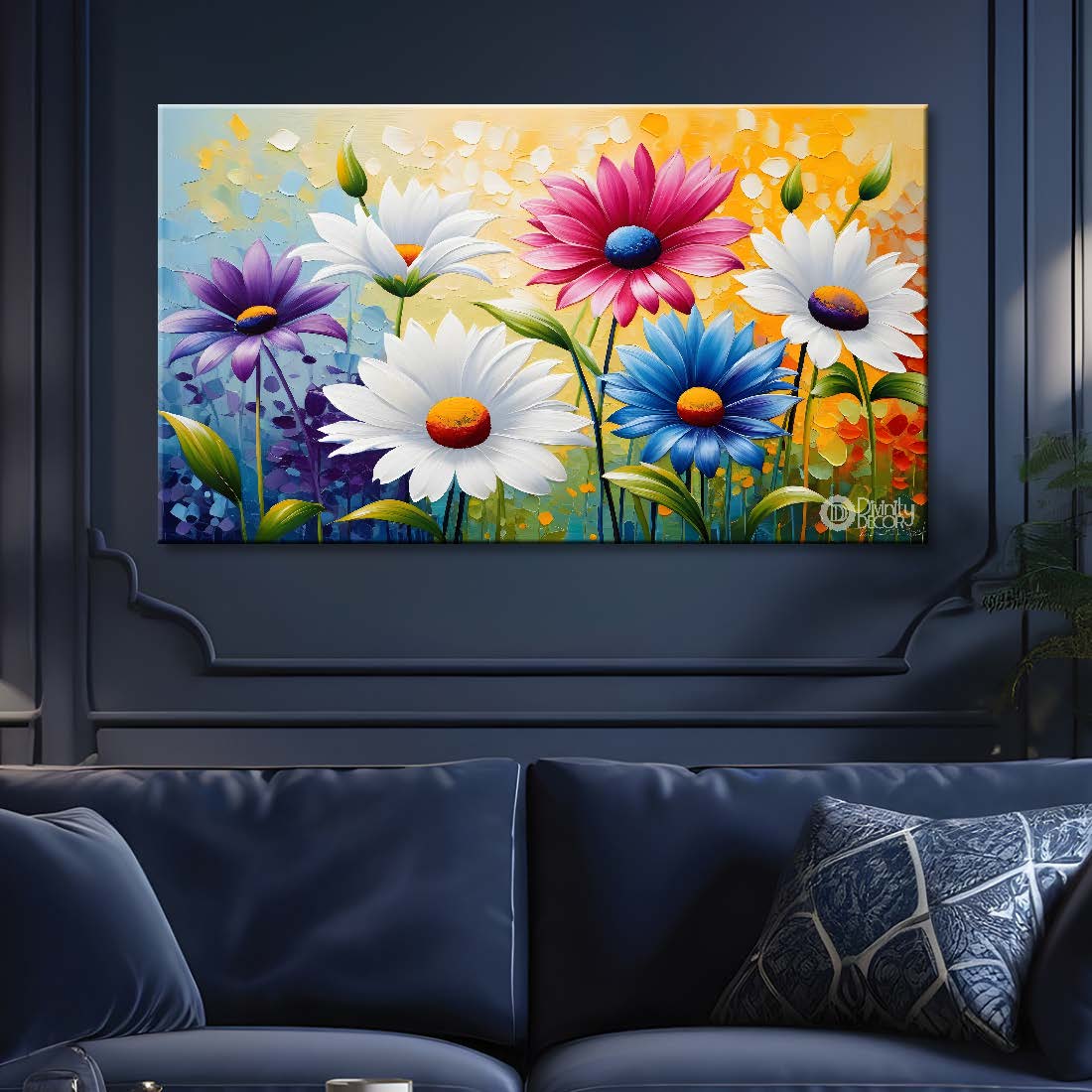 Colorful flowers with light background- Design - Flower-167