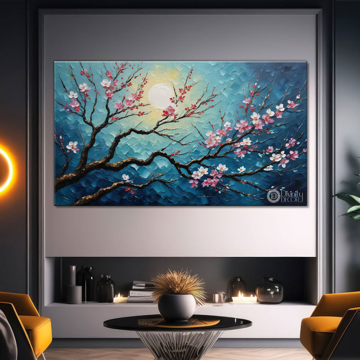 Spring tree in textured modern art- Design - Tree-171