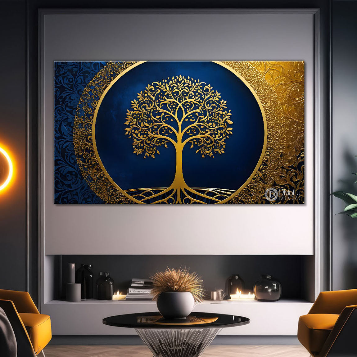 Dark textured tree modern art- Design - Tree-207