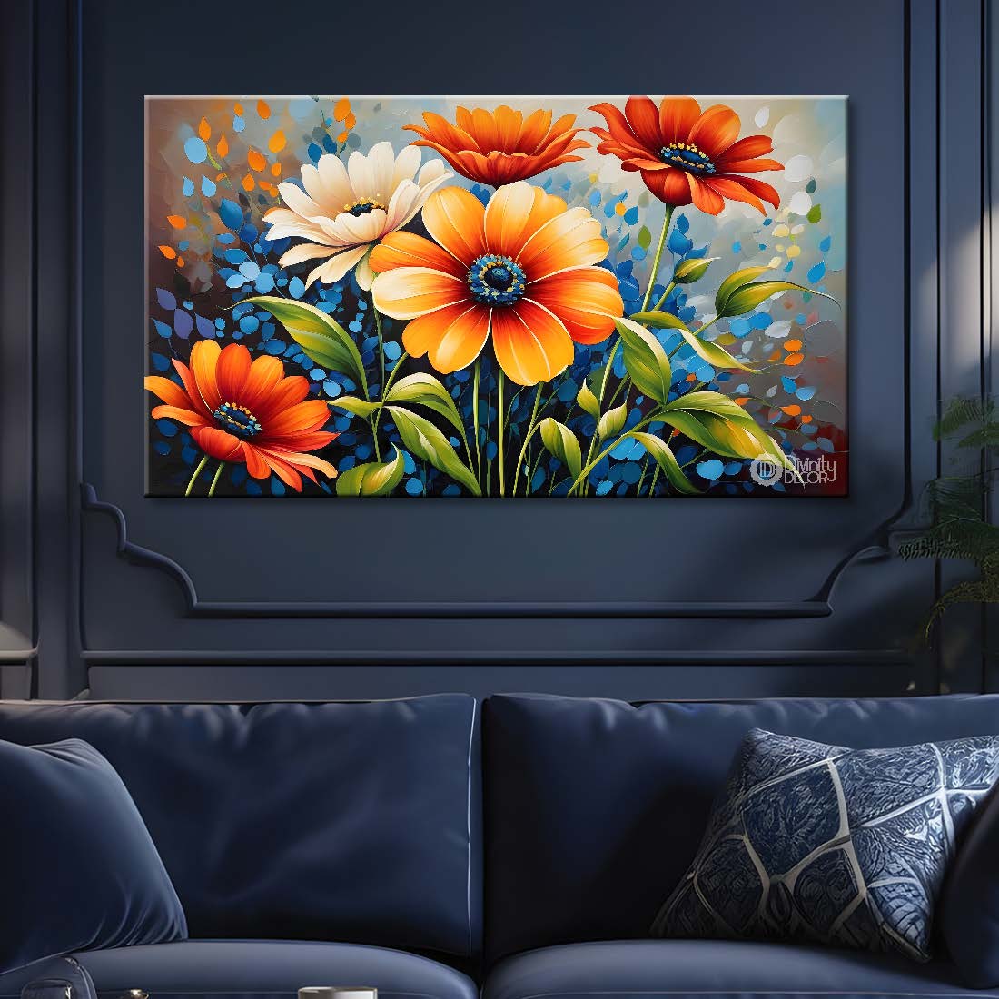 Colorful flowers in light background- Design - Flower-207