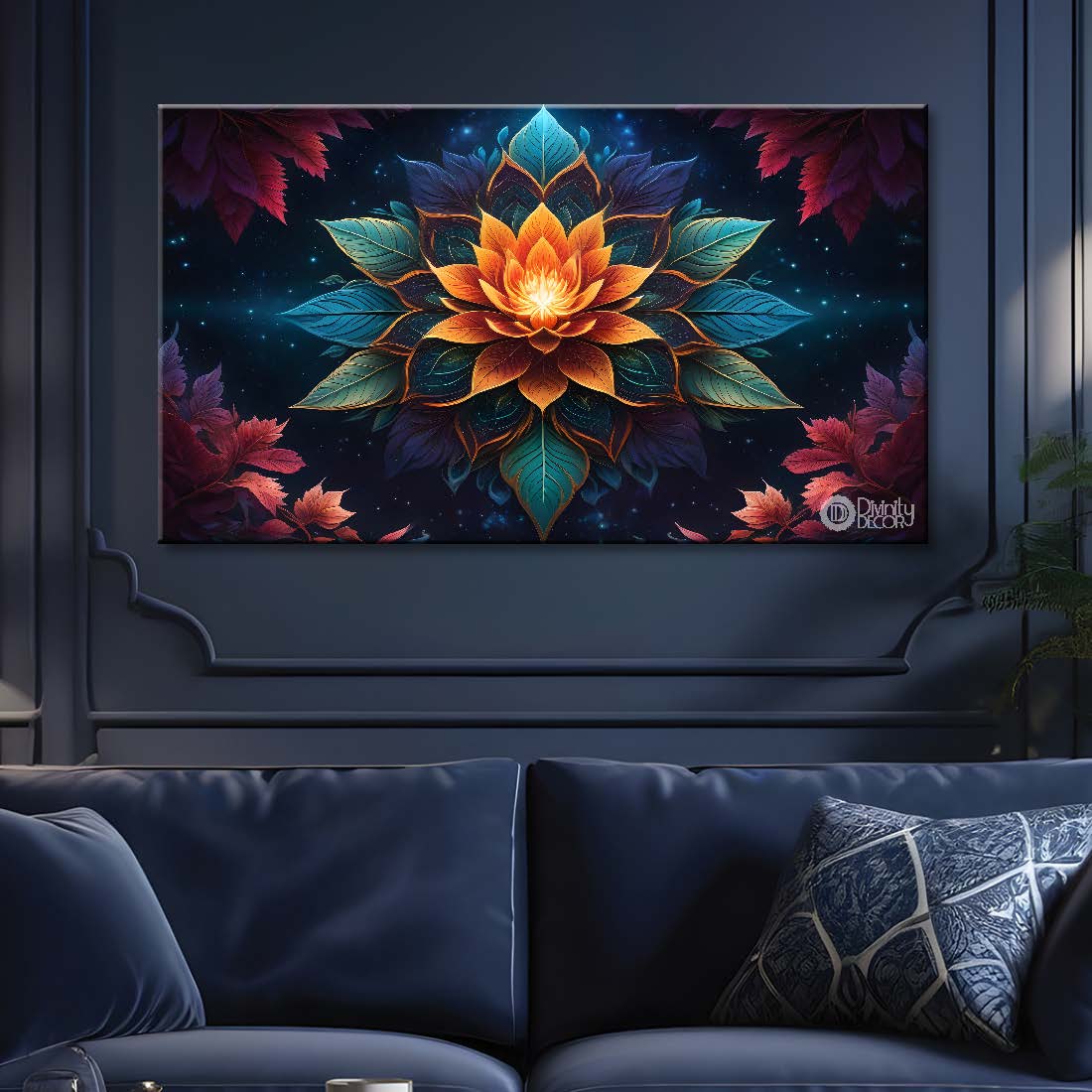 Orange flower in dark background- Design - Flower-211