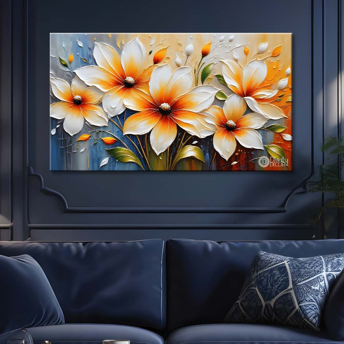 White flowers in light background- Design - Flower-223