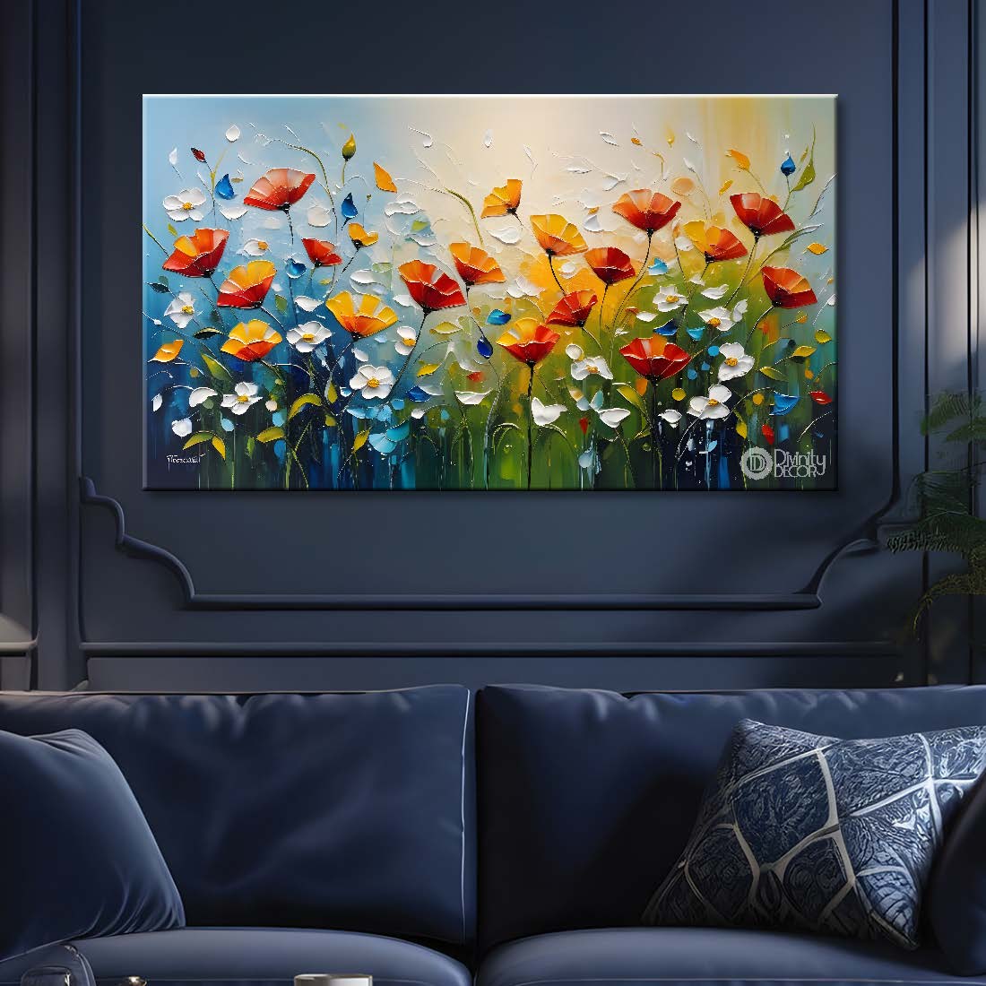 Orange flowers in light background- Design - Flower-229