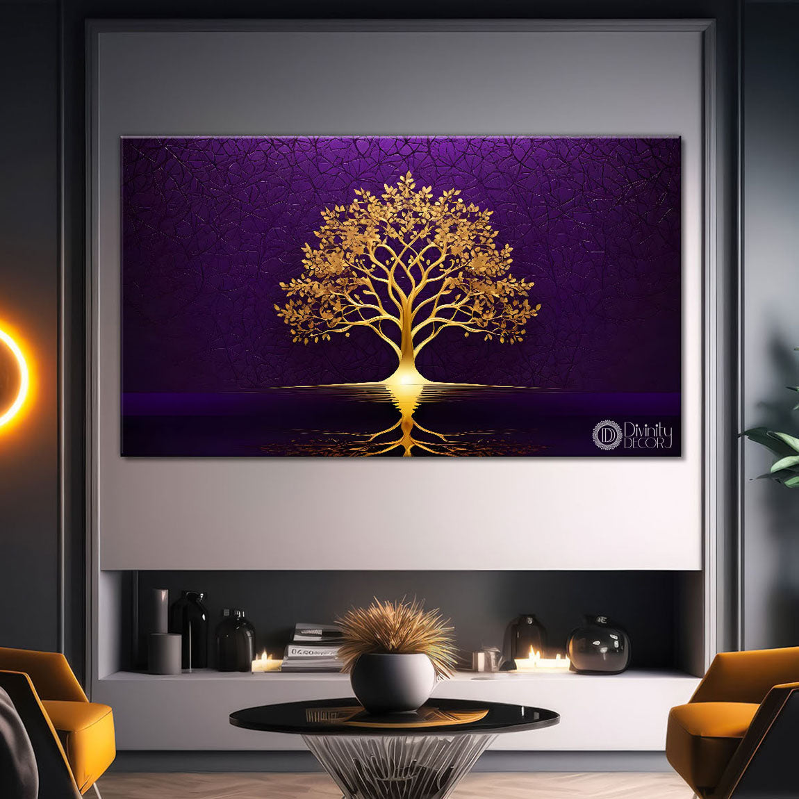 Dark textured tree modern art- Design - Tree-229