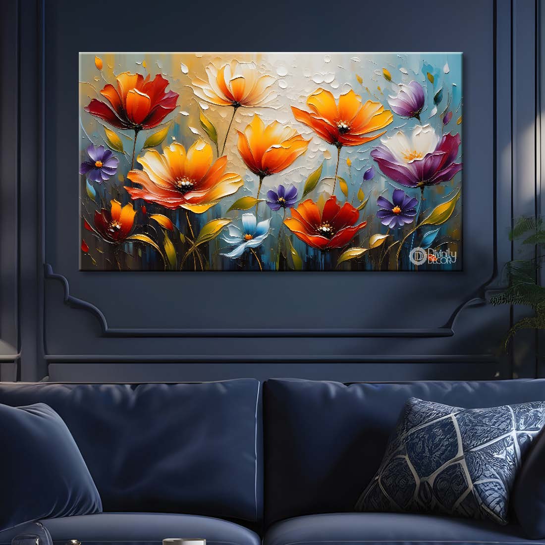 Orange flowers with the light background- Design - Flower-237