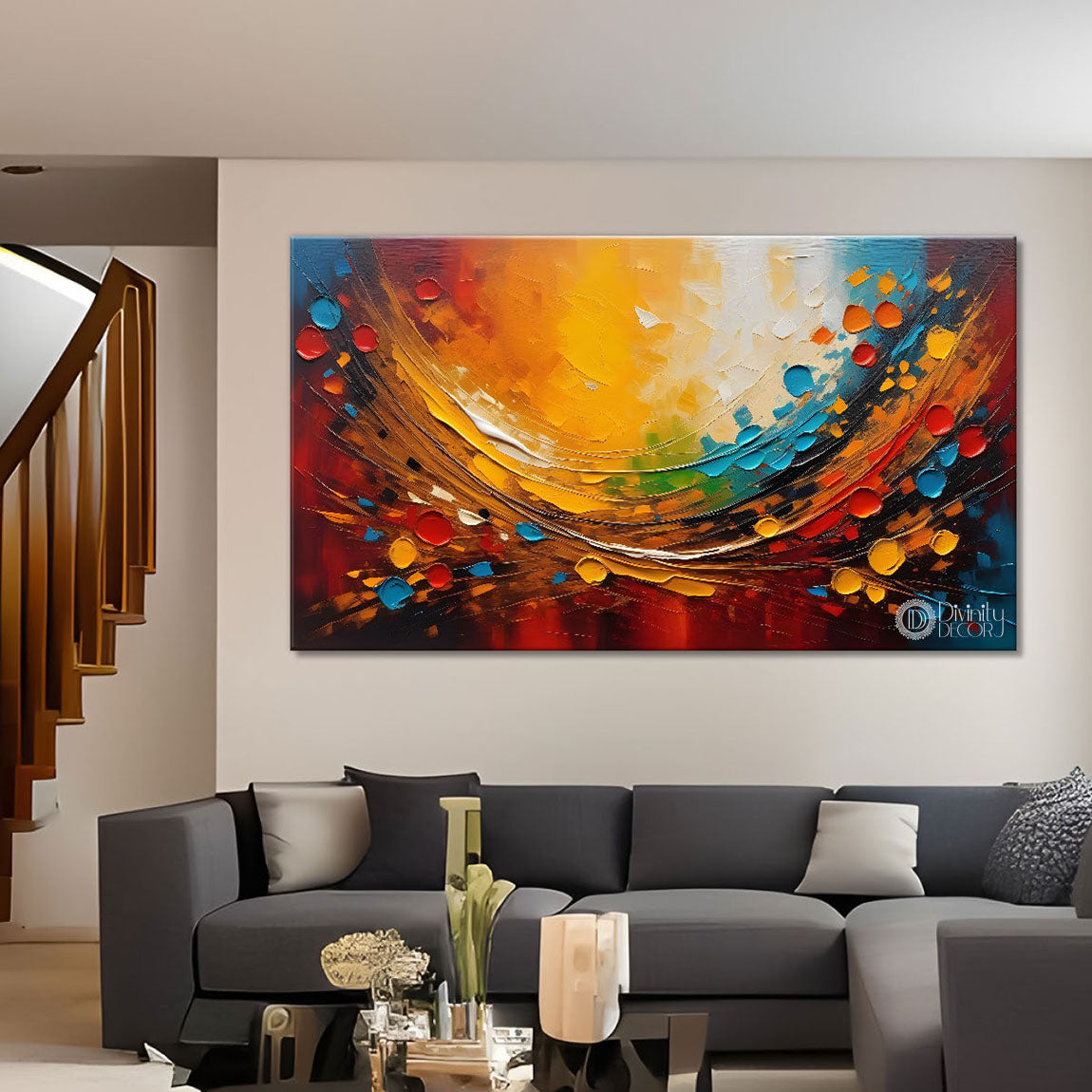 Colorful modern art Canvas Painting - Design - Modern-L-238