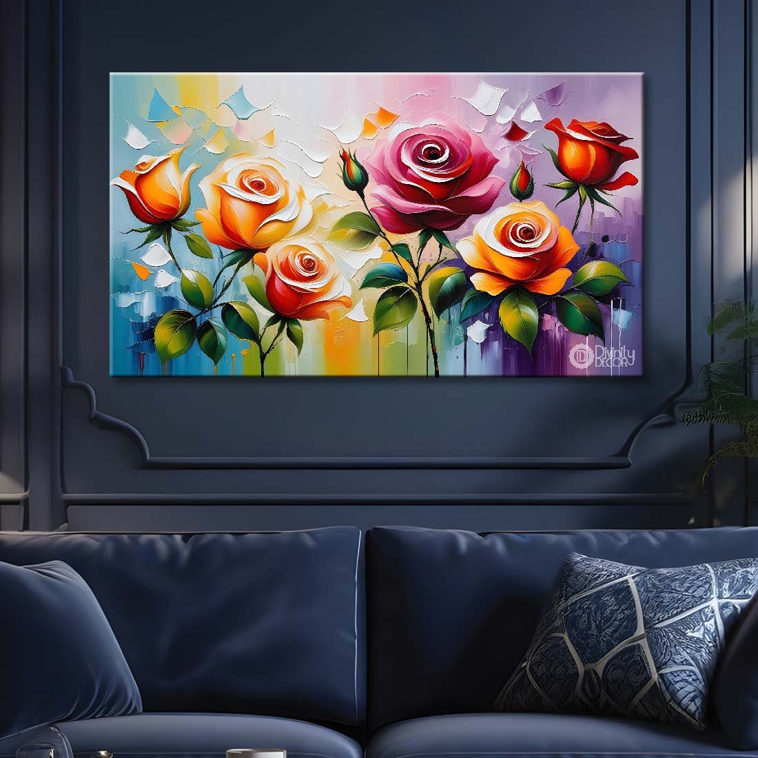 Colorful flowers in light background- Design - Flower-244