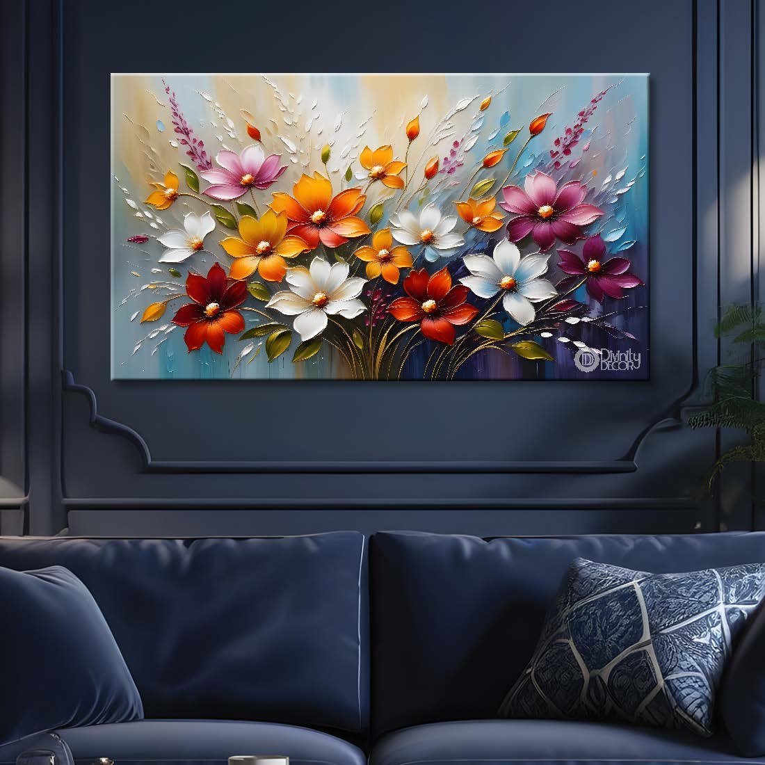 Colorful flowers in light background- Design - Flower-245