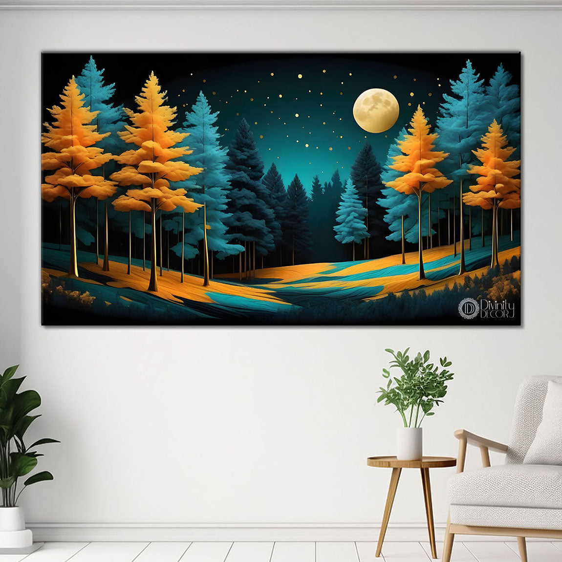 Colorful trees painting Canvas Painting - Nature Art -251